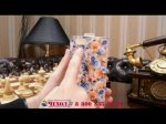 Фирменный оригинальный вертикальный откидной чехол-флип для Highscreen Power Five EVO" "тематика королевские розы" из натуральной кожи 