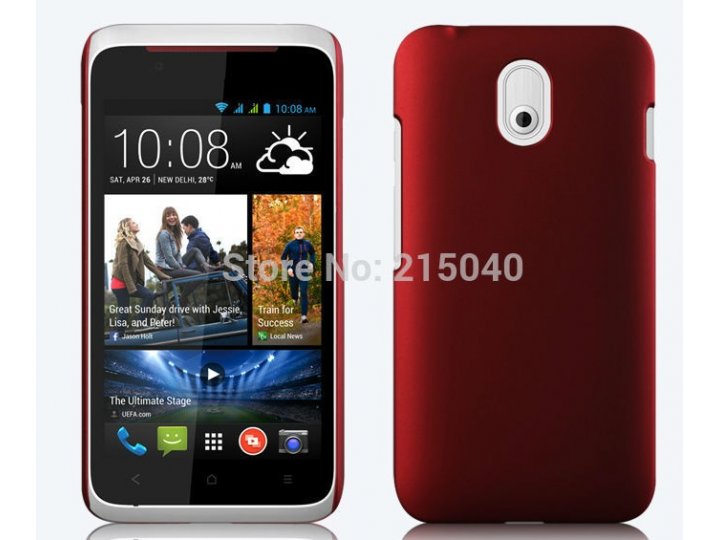 Фирменная задняя панель-крышка из тончайшего и прочного пластика для HTC Desire 210 красная..